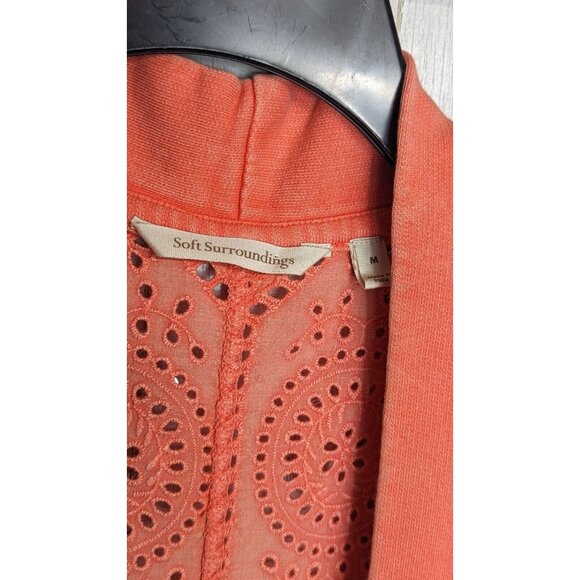 Soft Surroundings Ellie Topper Cardigan M Coral Reef Cottagecore Lagenlook - Picture 7 of 12